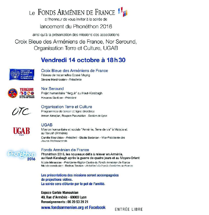 Lancement du phonéton 2016 à Lyon
