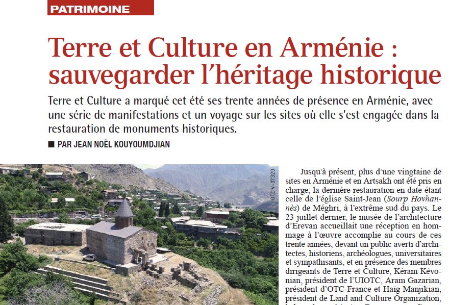 Terre et Culture en Arménie : sauvegarder l’héritage historique