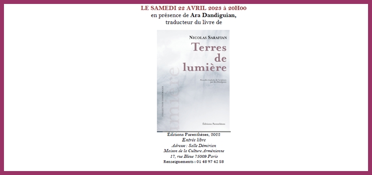 Soirée littéraire organisée à l'occasion de la commémoration du génocide des arméniens